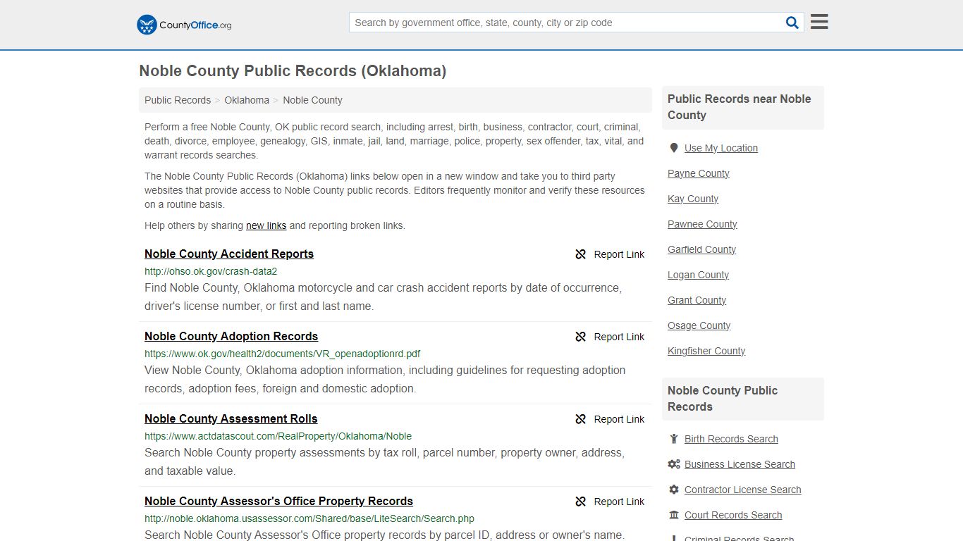 Public Records - Noble County, OK (Business, Criminal, GIS, Property ...